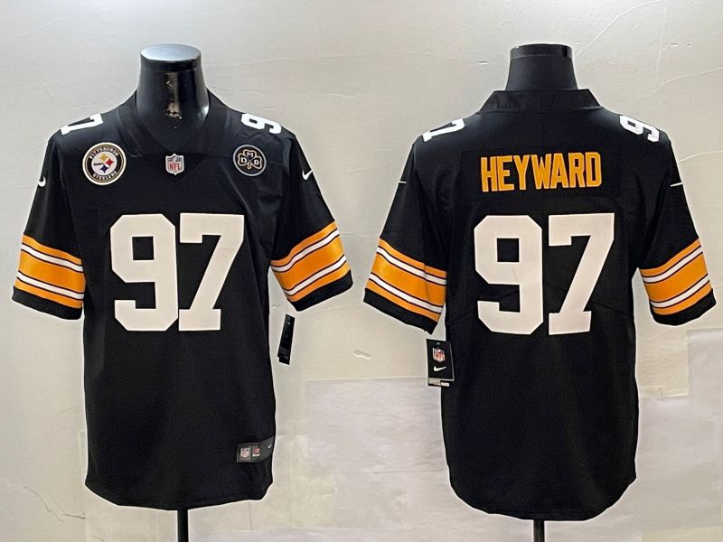 Men Pittsburgh Steelers #97 Heyward Black Second generation 2024 Nike Limited NFL Jersey style 01043
